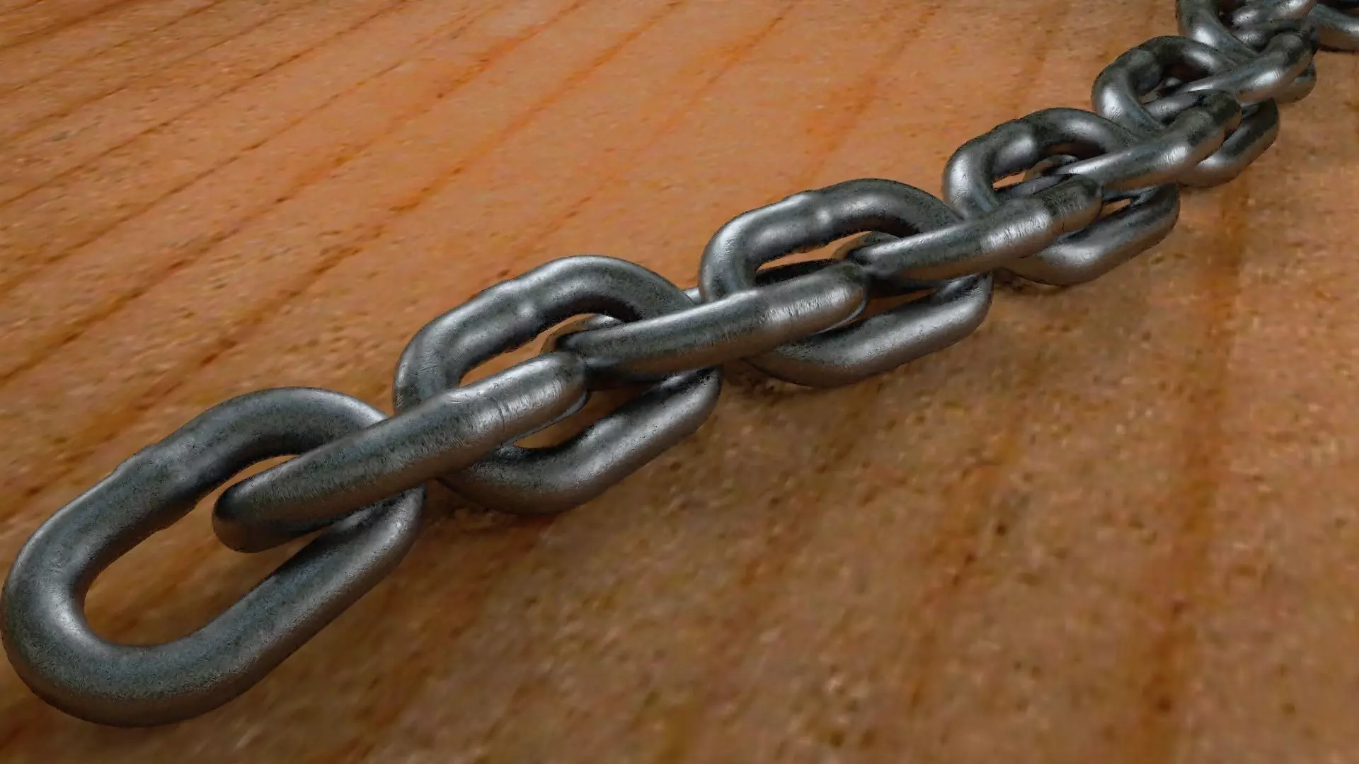 REALISTIC CHAIN on wooden table 3D model_0