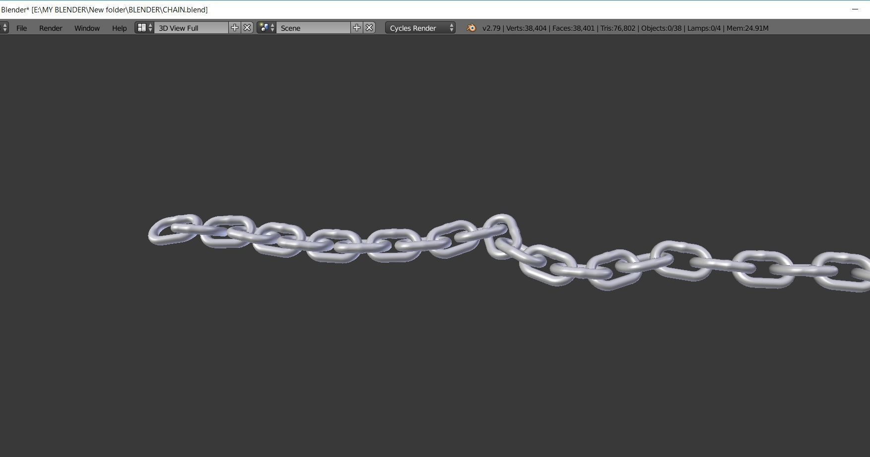 REALISTIC CHAIN on wooden table 3D model_2
