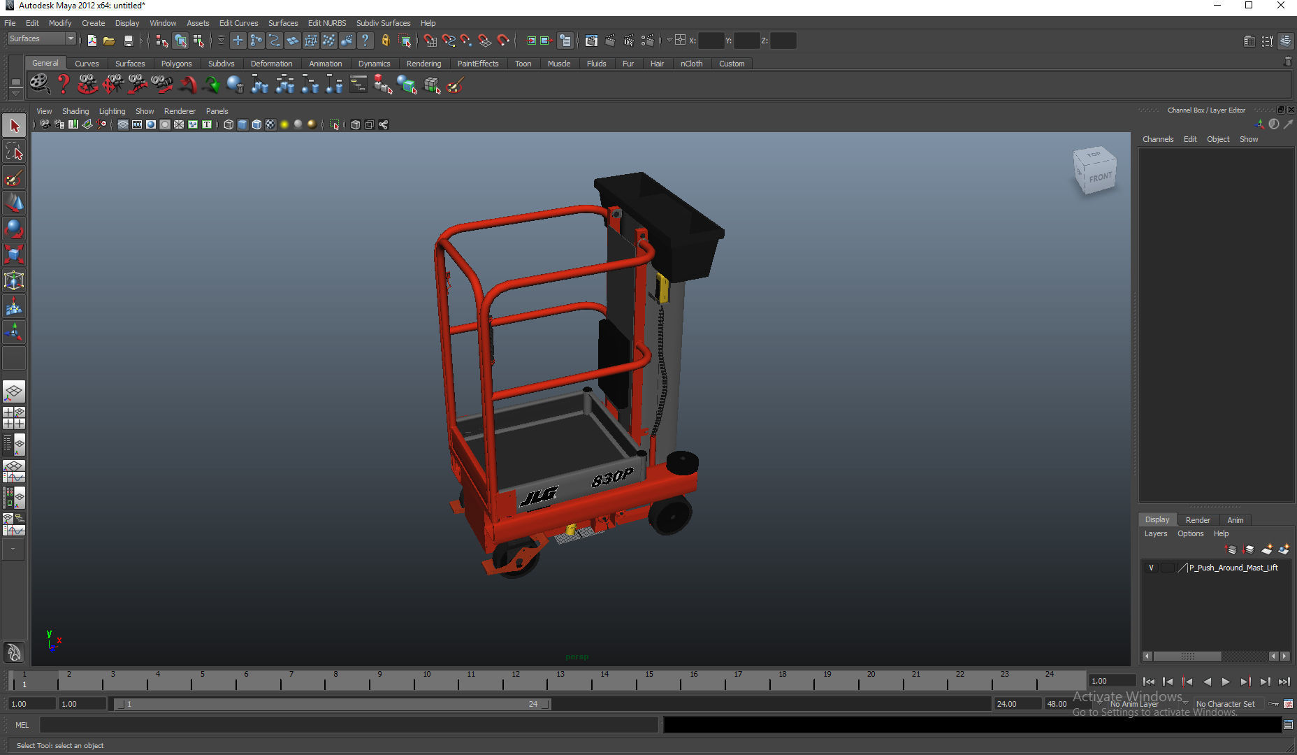 JLG 830P Push Around Mast Liff 3D model_15