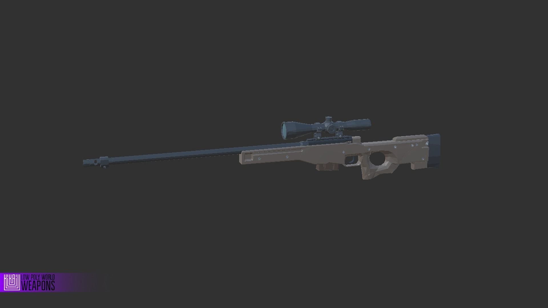 LOW POLY WORLD - STYLIZED CHARACTERS WITH WEAPONS Low-poly 3D model_18