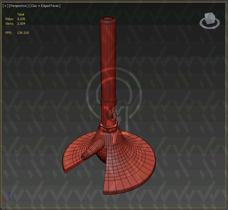 Lab Bunsen Burner Tripod Beaker Chemistry set 3D model_24