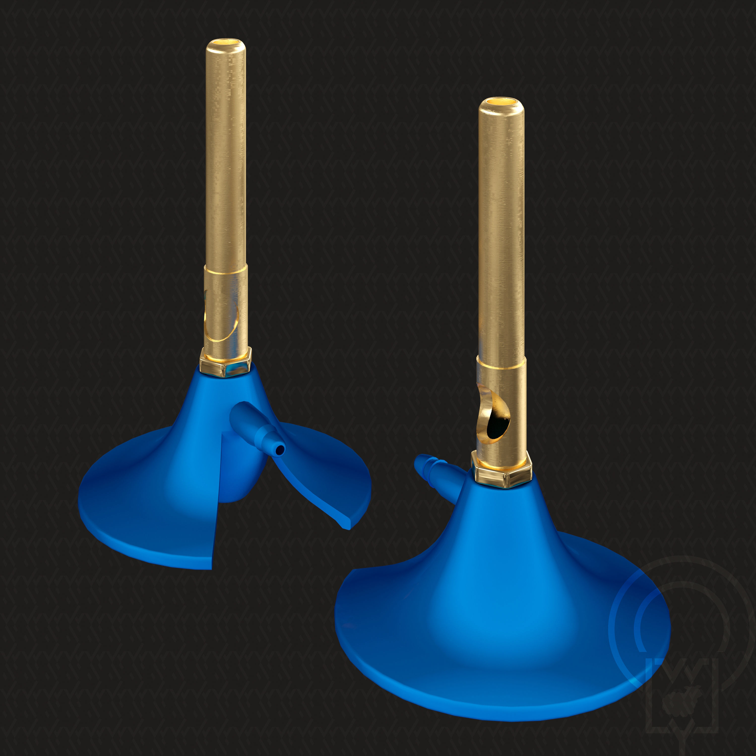 Lab Bunsen Burner Tripod Beaker Chemistry set 3D model_2