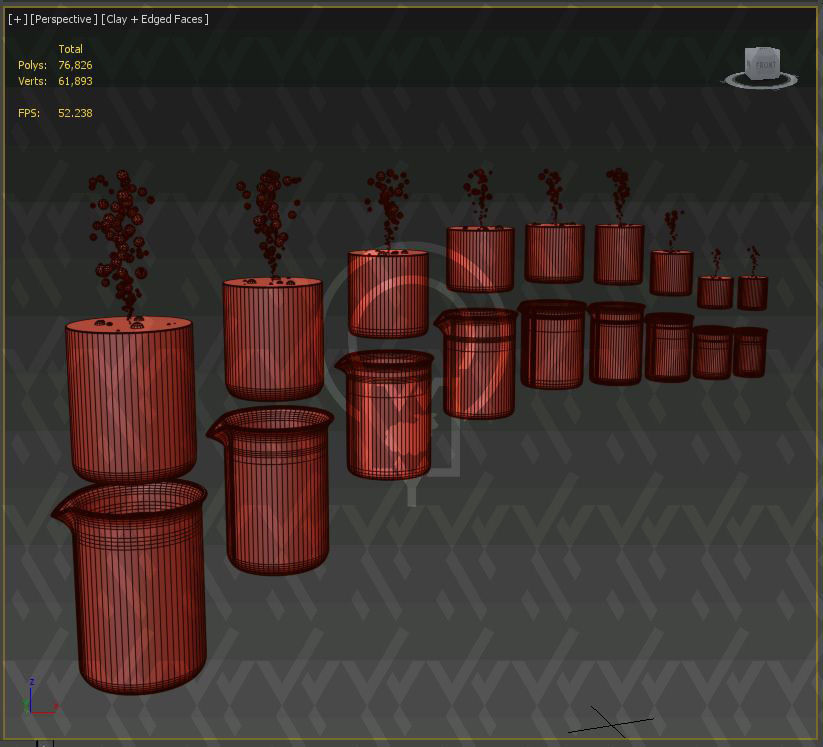 Lab Bunsen Burner Tripod Beaker Chemistry set 3D model_28