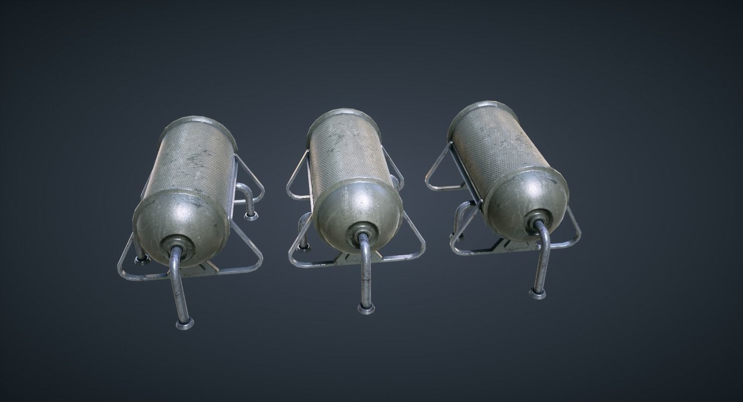 Mars KitBash - Fuel Containers Low-poly 3D model_2