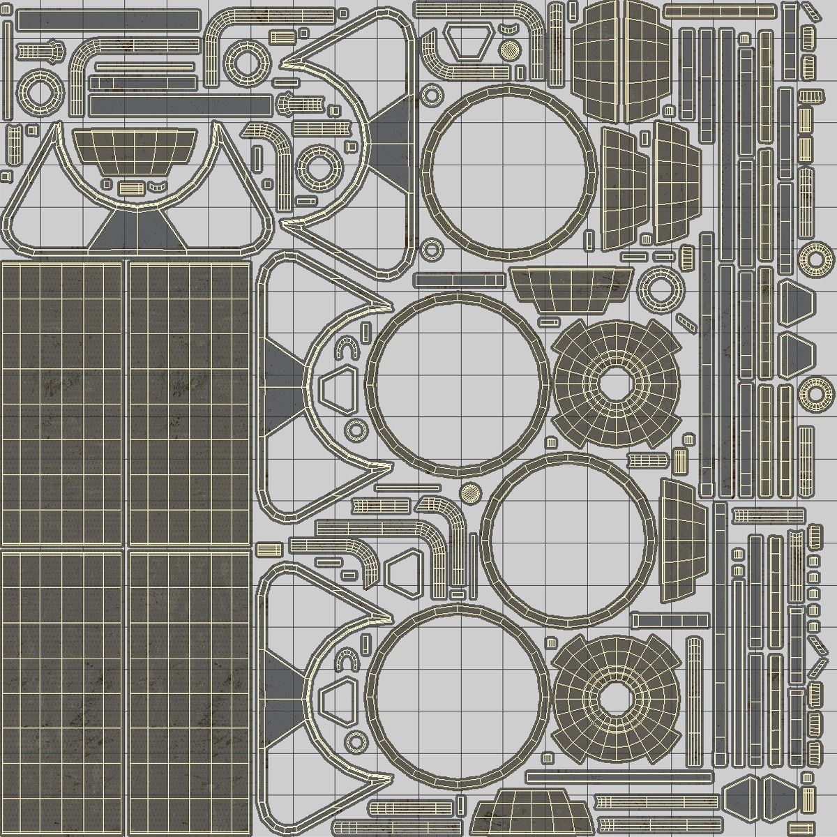 Mars KitBash - Fuel Containers Low-poly 3D model_3