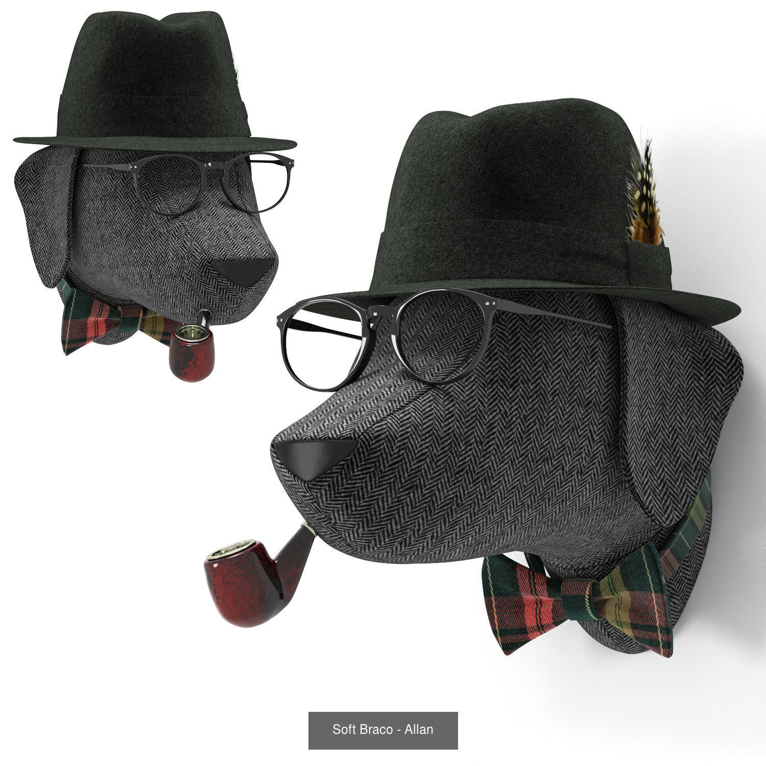 Soft Heads Wall Decor 3D Model Collection_4