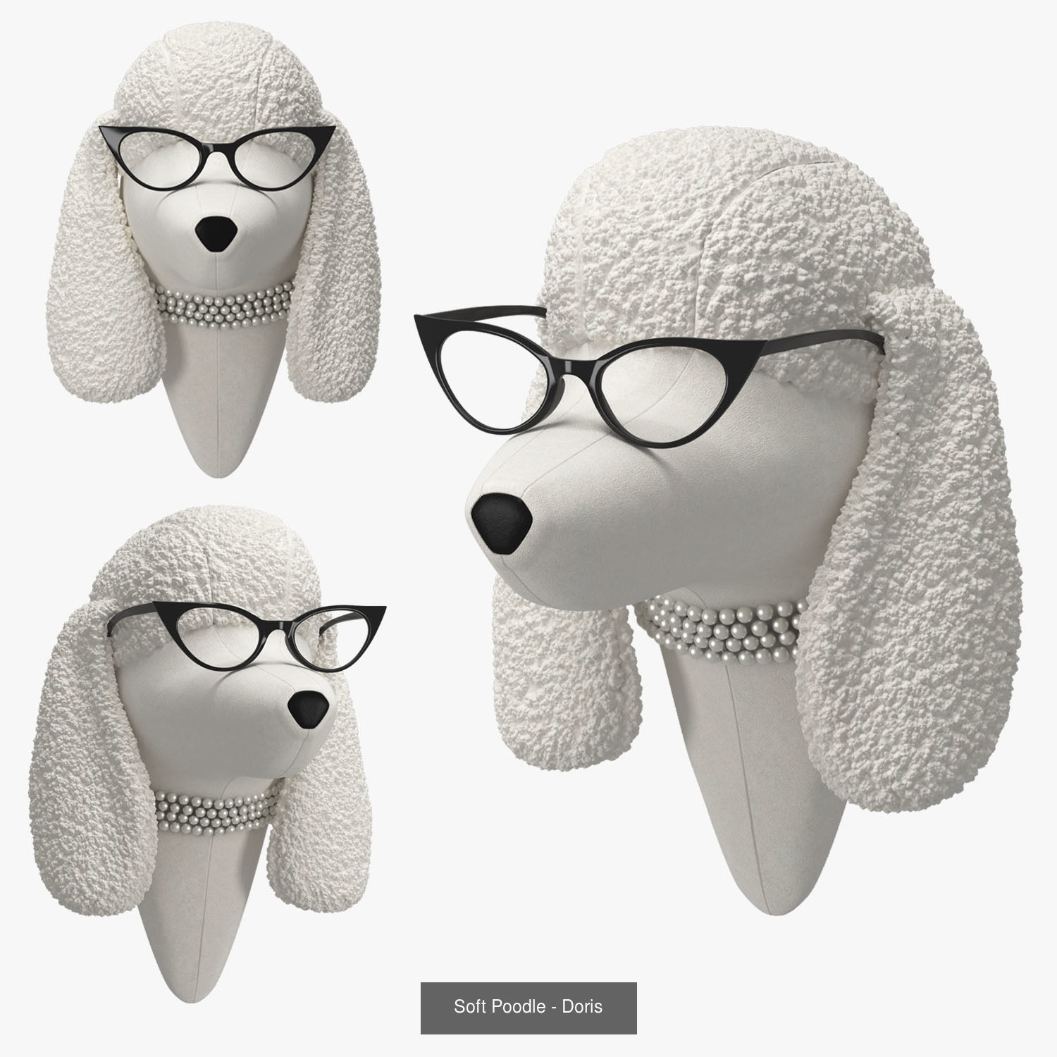 Soft Heads Wall Decor 3D Model Collection_3