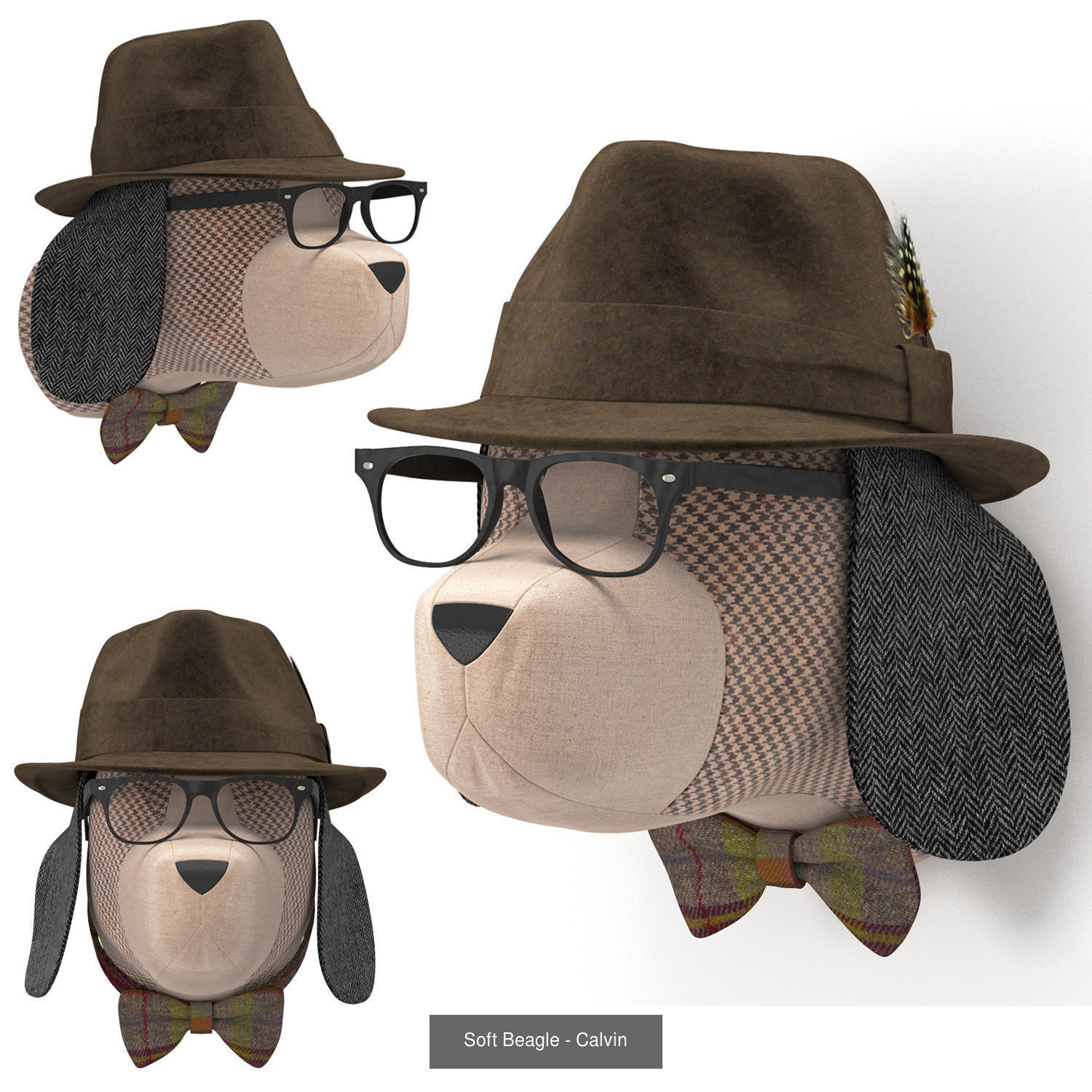 Soft Heads Wall Decor 3D Model Collection_5