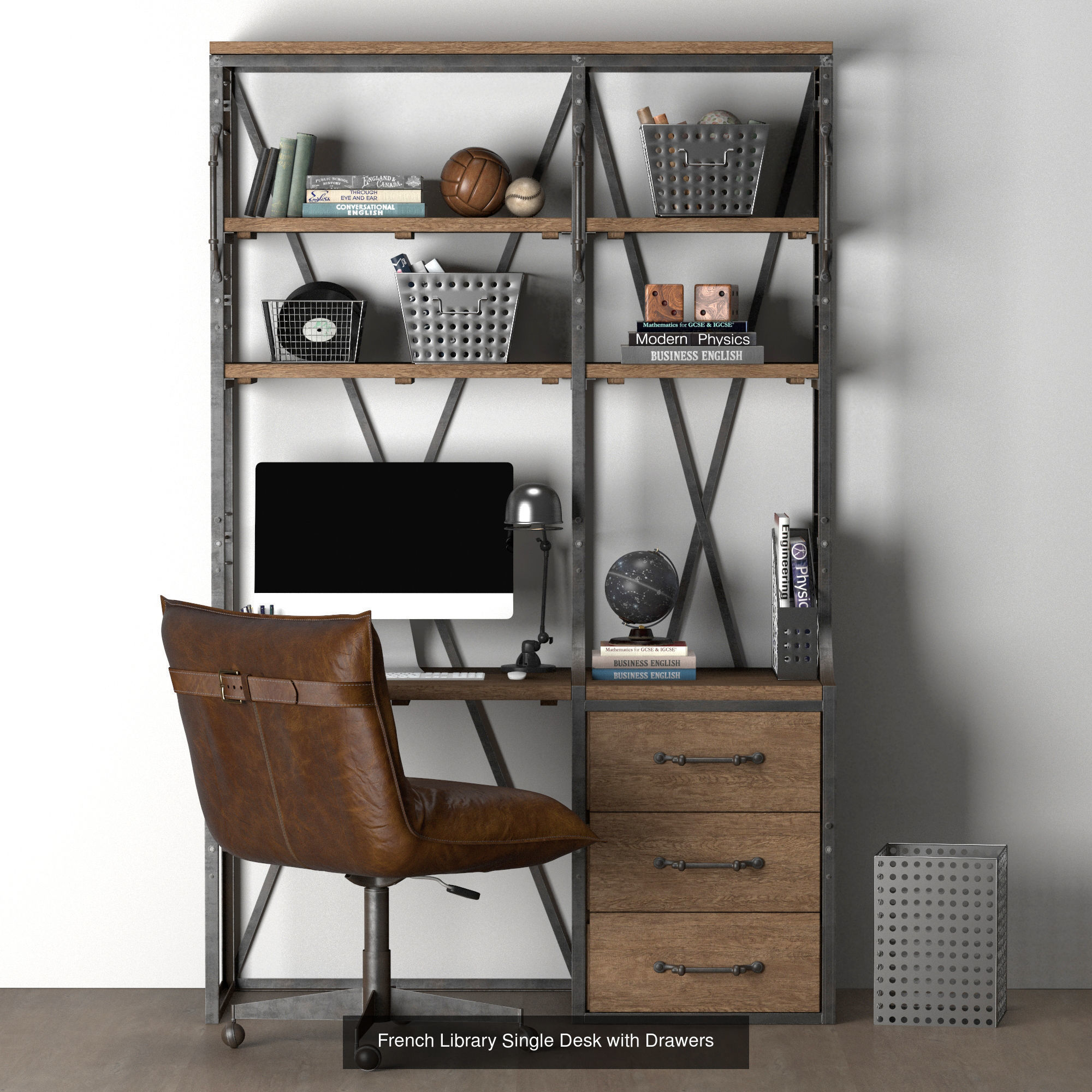 Study Desks 3D Model Collection_2