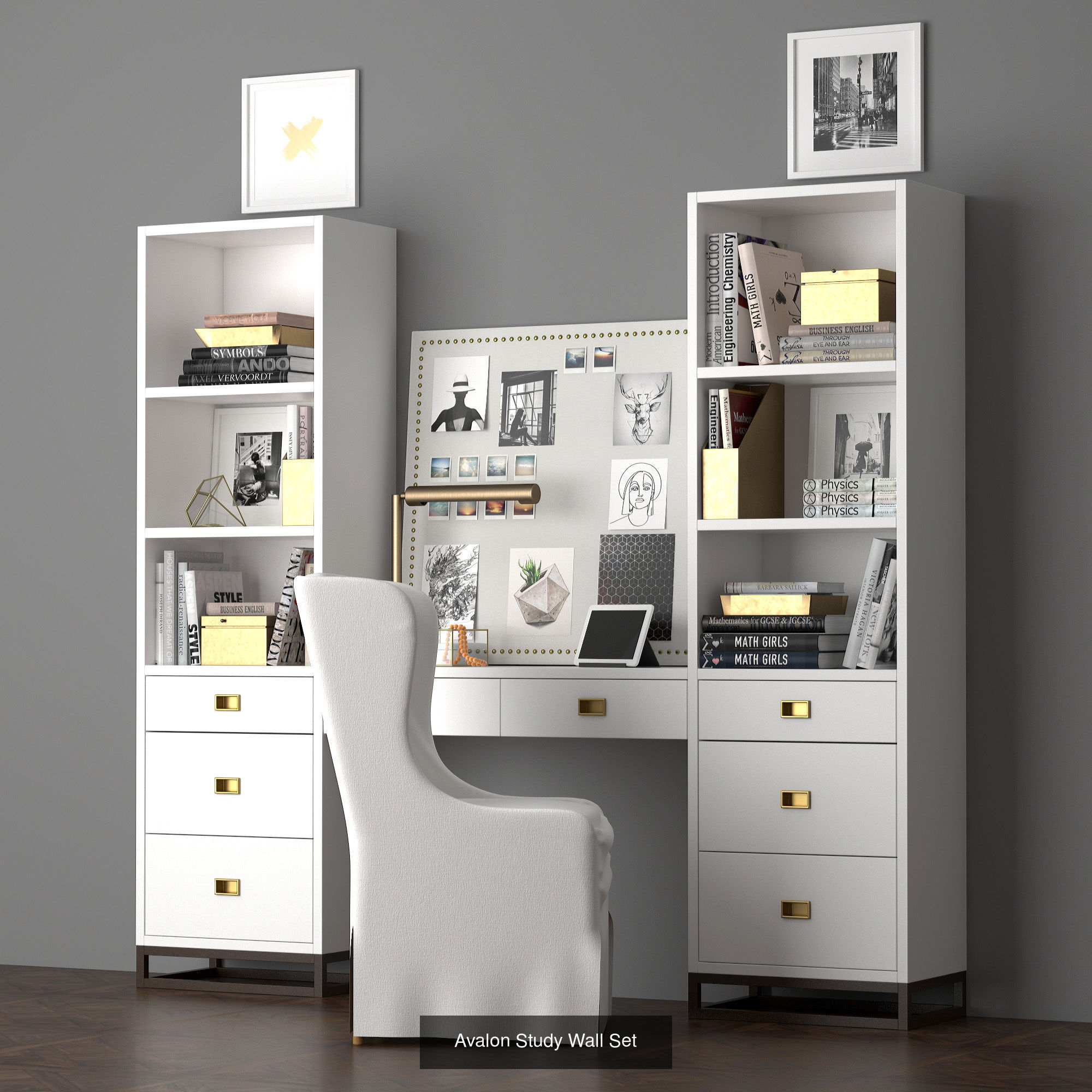 Study Desks 3D Model Collection_1