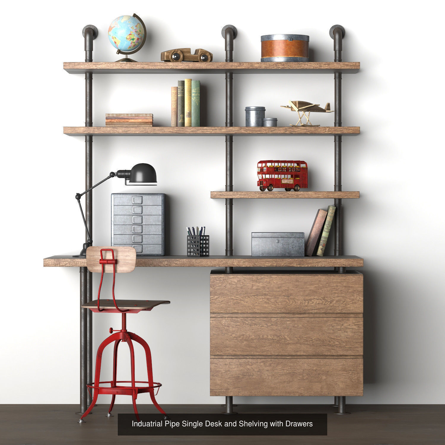 Study Desks 3D Model Collection_5