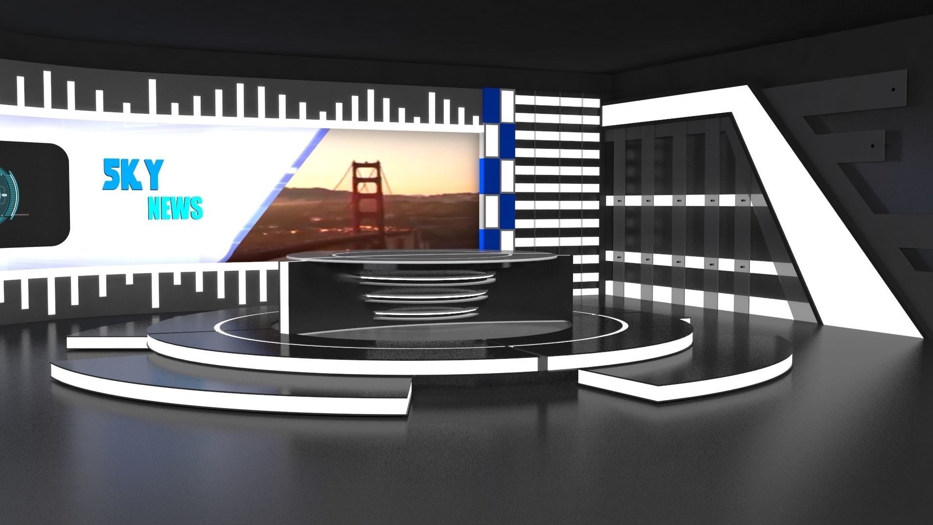 News Set--Virtual 3D model_3