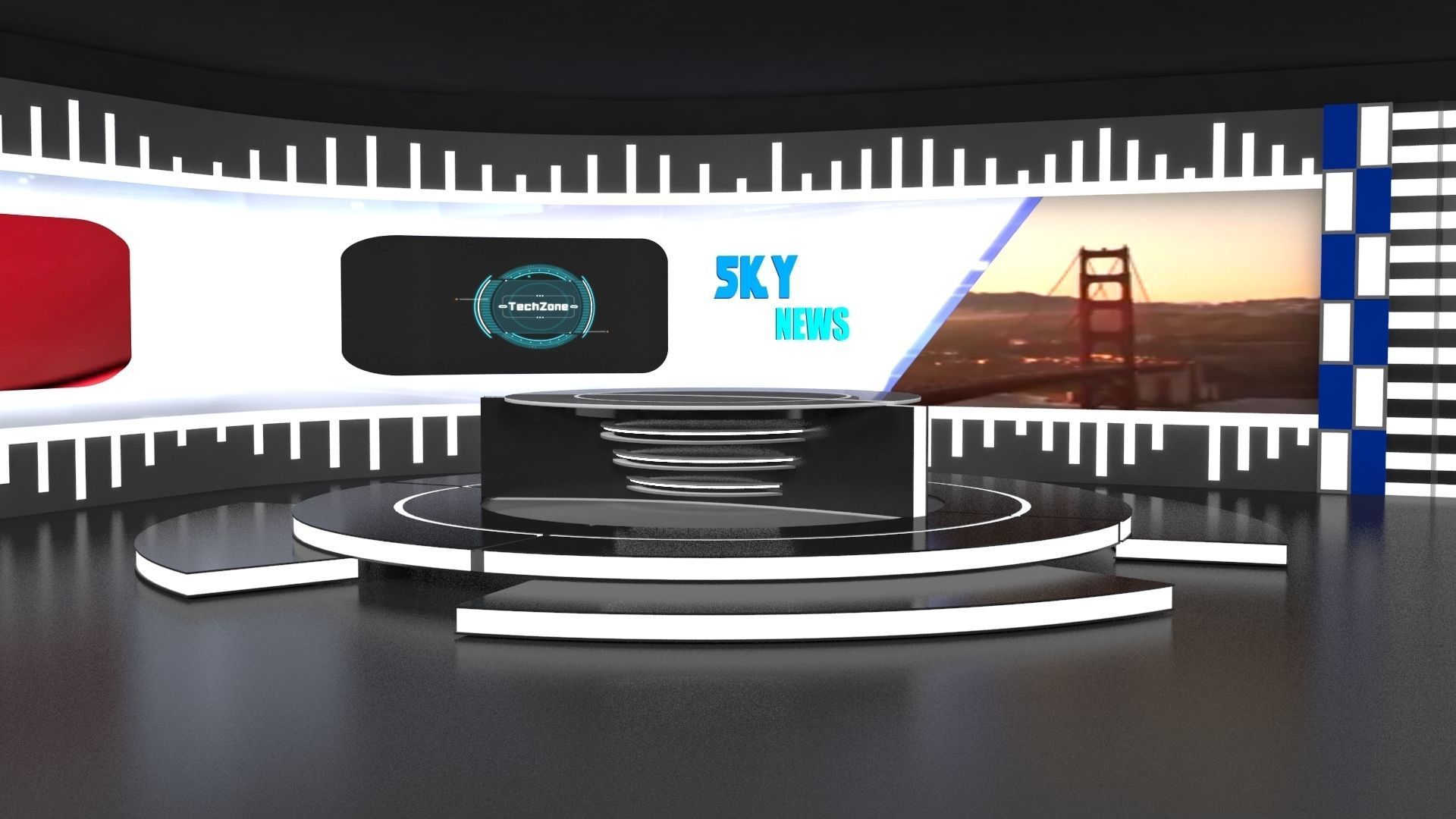 News Set--Virtual 3D model_4