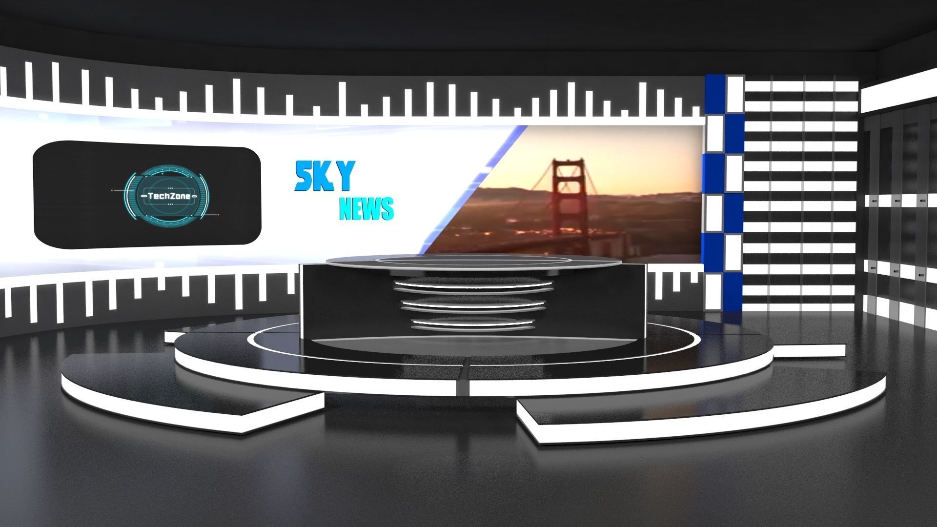 News Set--Virtual 3D model_2