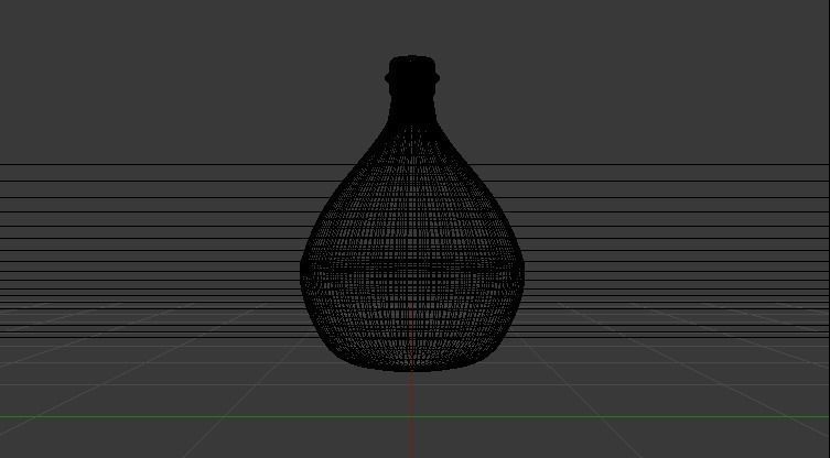 Glass Bottle Low-poly 3D model_4