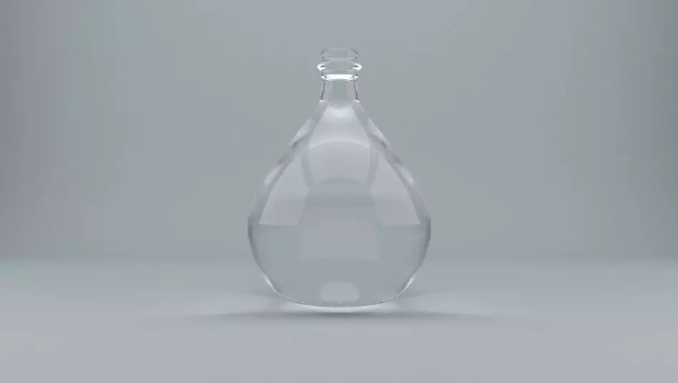 Glass Bottle Low-poly 3D model_0
