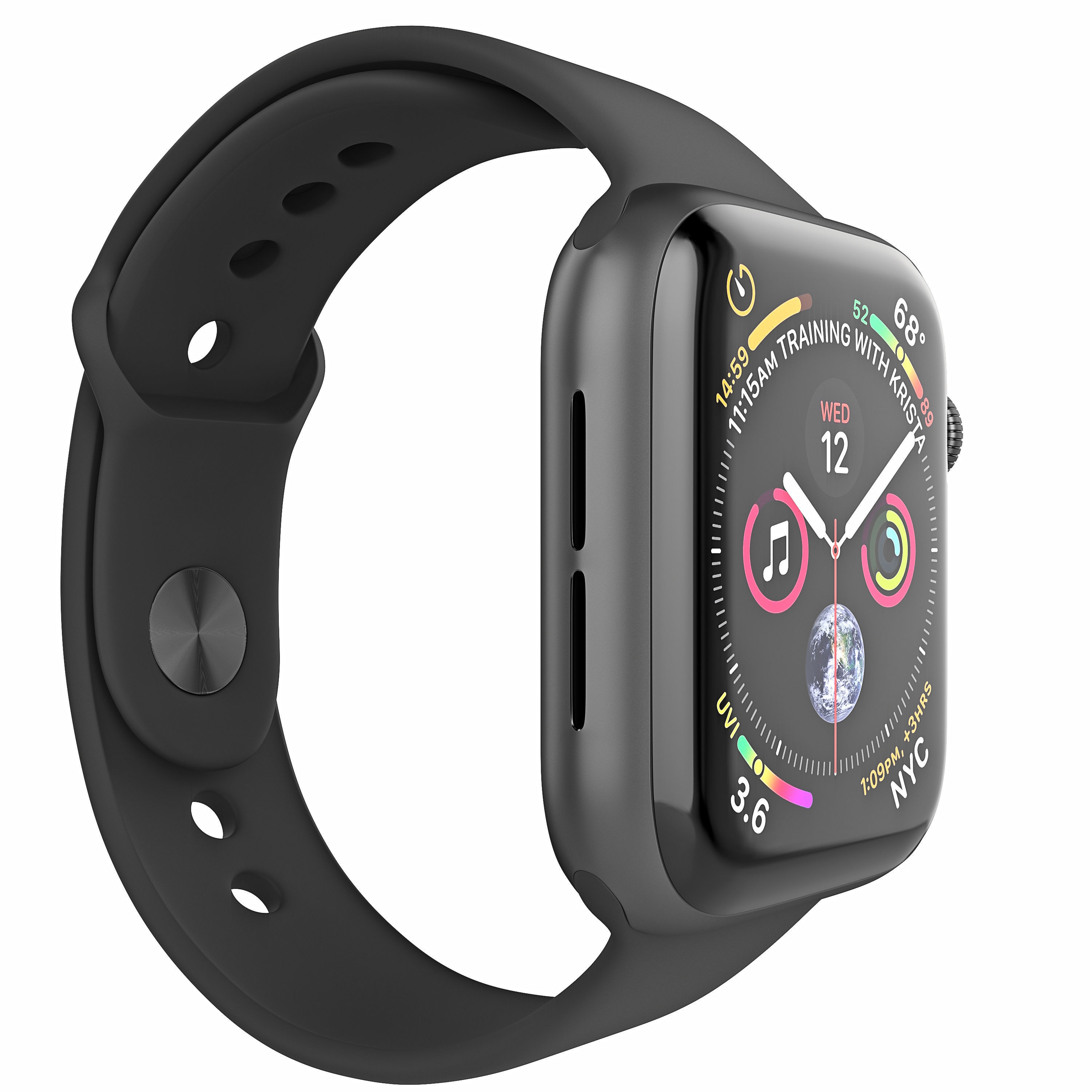 Apple Watch Series 4 Sport 44mm SpaceGrey Aluminum 3D model_7