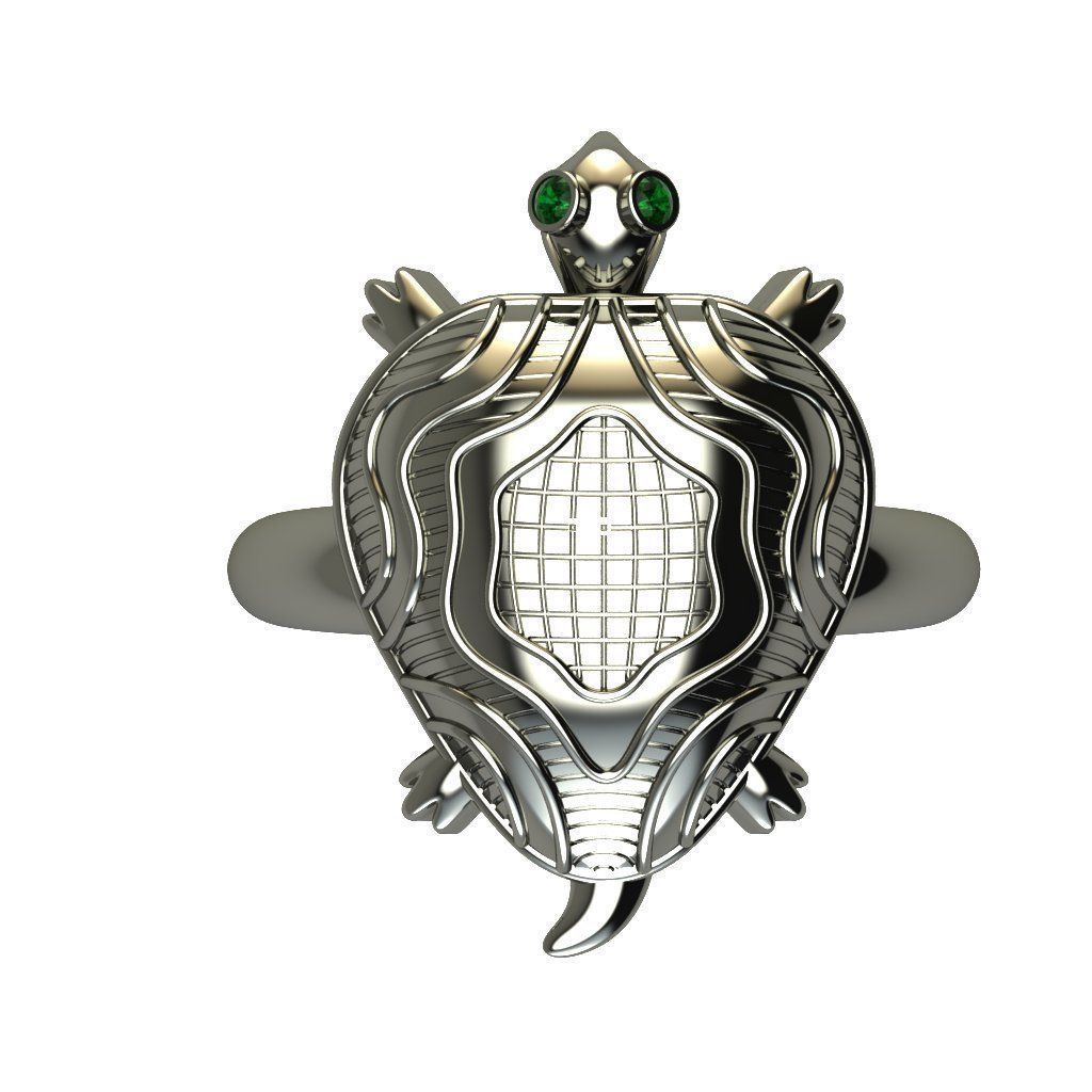 turtle ring  3D print model_3