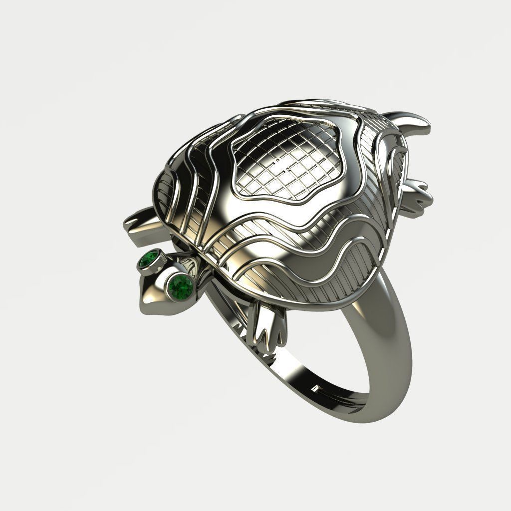 turtle ring  3D print model_1