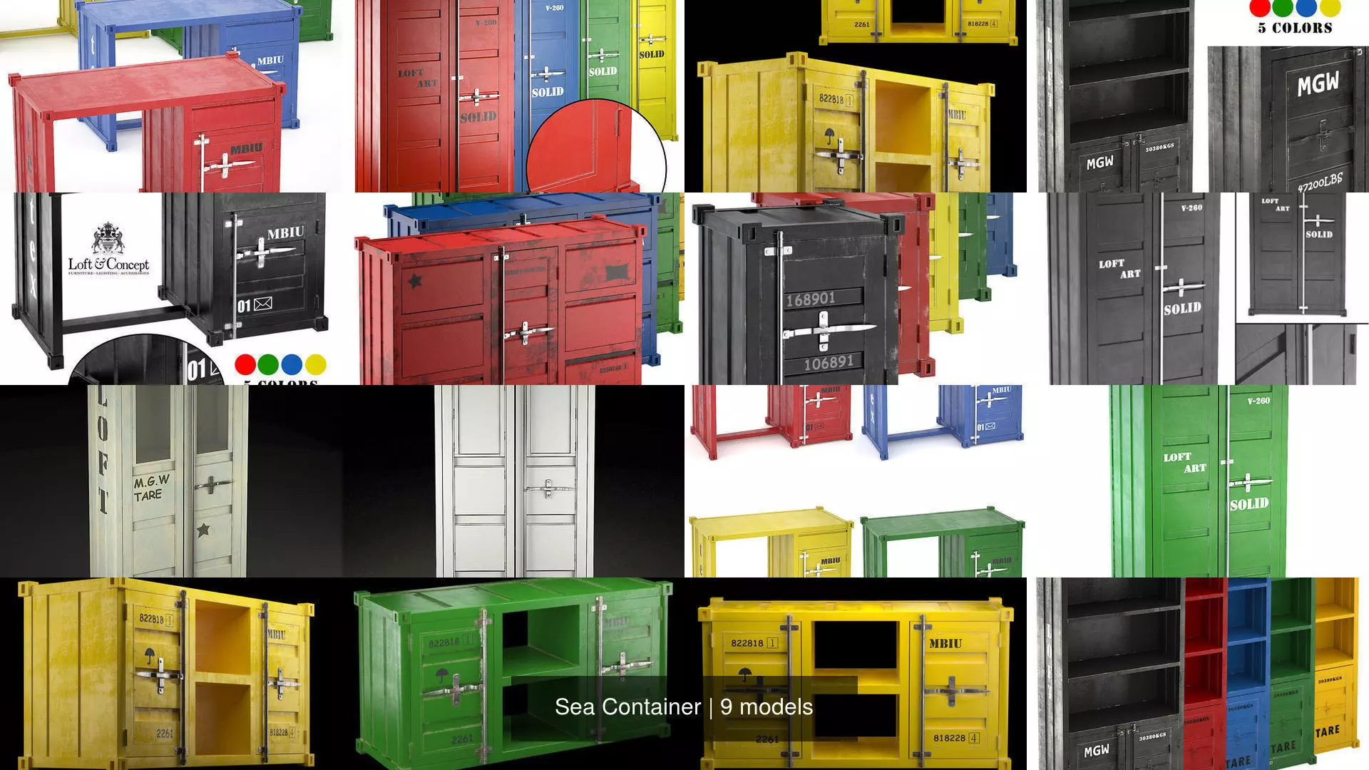 Sea Container 3D Model Collection_0