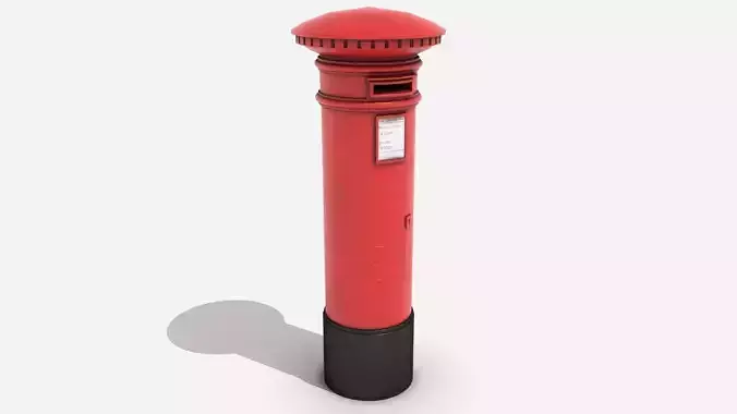 Street Assets - British Postbox Low-poly 3D model