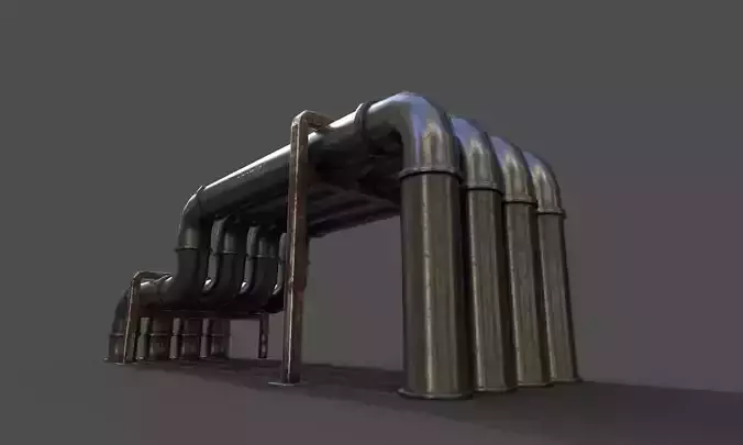 Pipe air conditioning prt1 low-poly 3D model Low-poly 3D model