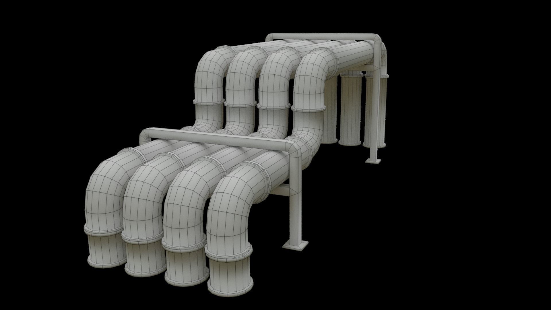 Pipe air conditioning prt1 low-poly 3D model Low-poly 3D model_5