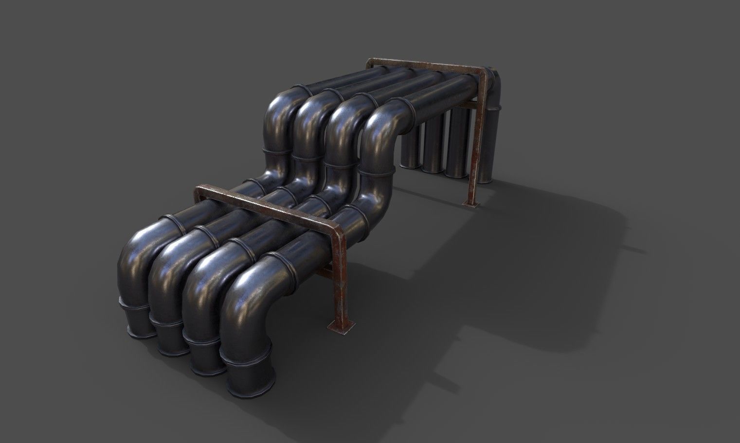 Pipe air conditioning prt1 low-poly 3D model Low-poly 3D model_4