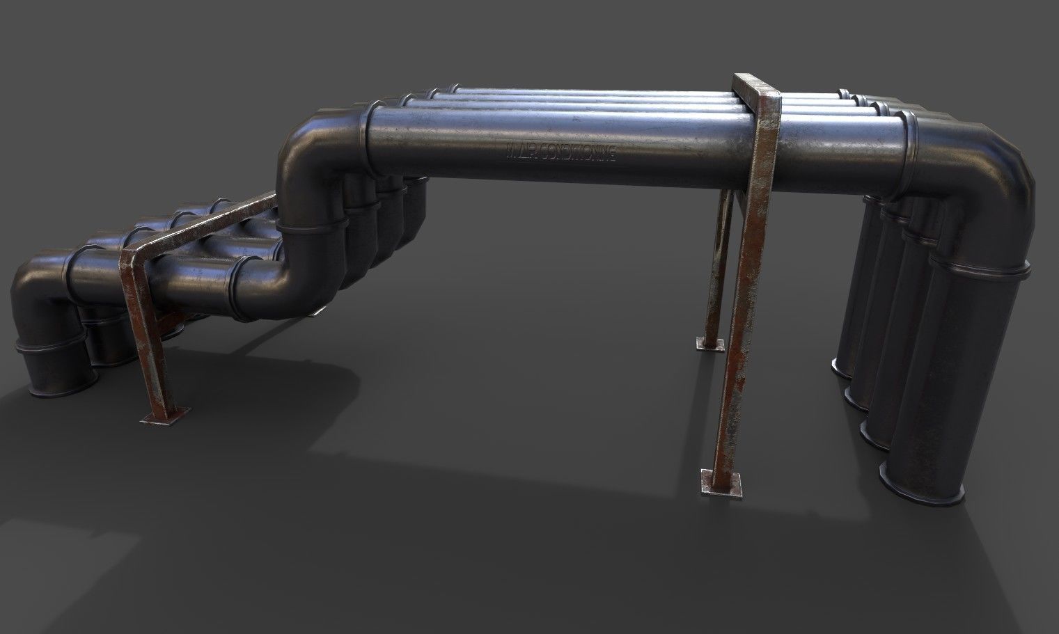 Pipe air conditioning prt1 low-poly 3D model Low-poly 3D model_2