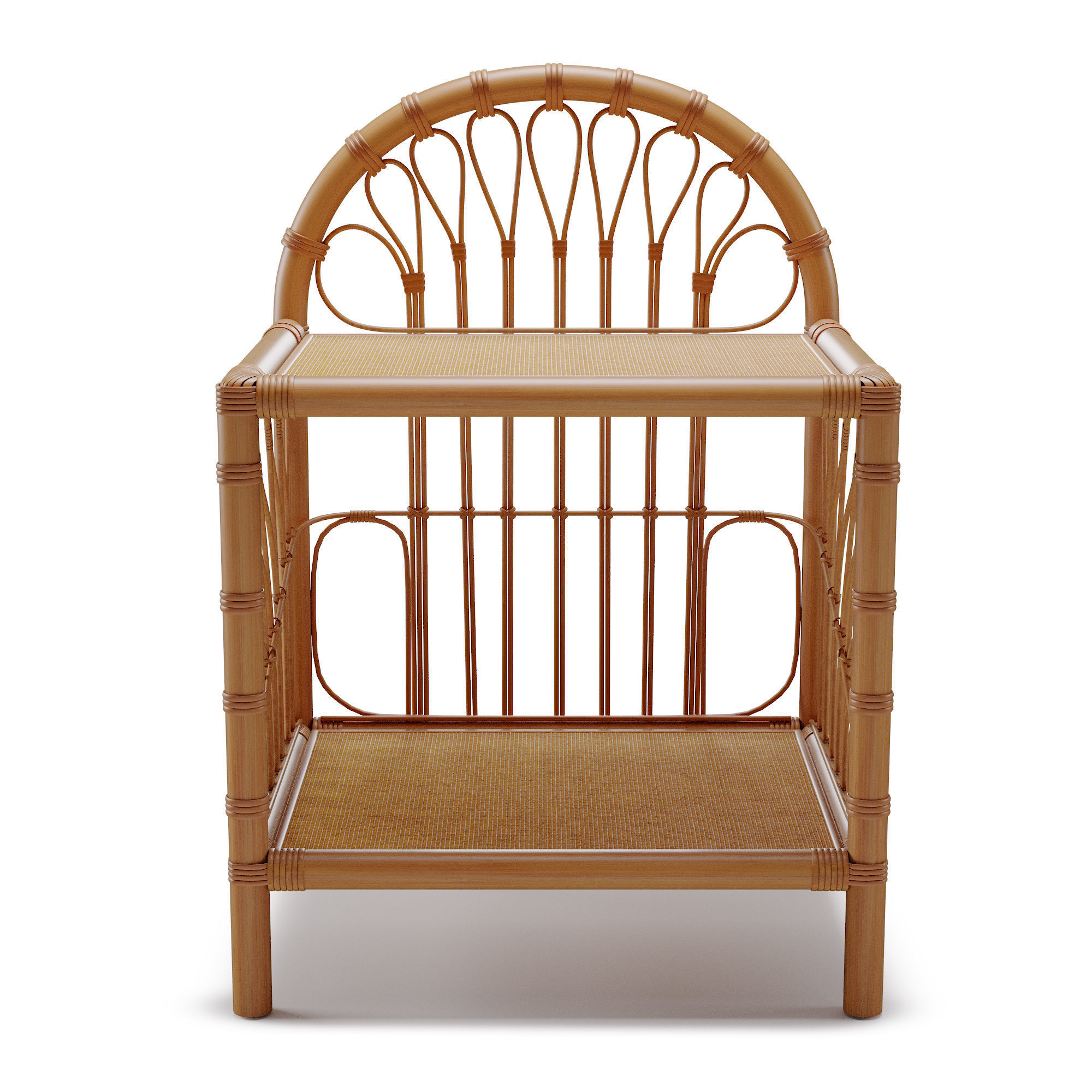 Wicker Bedside Table Low-poly 3D model_1