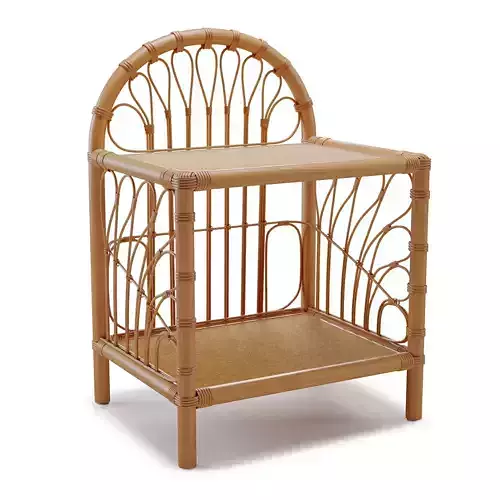 Wicker Bedside Table Low-poly 3D model