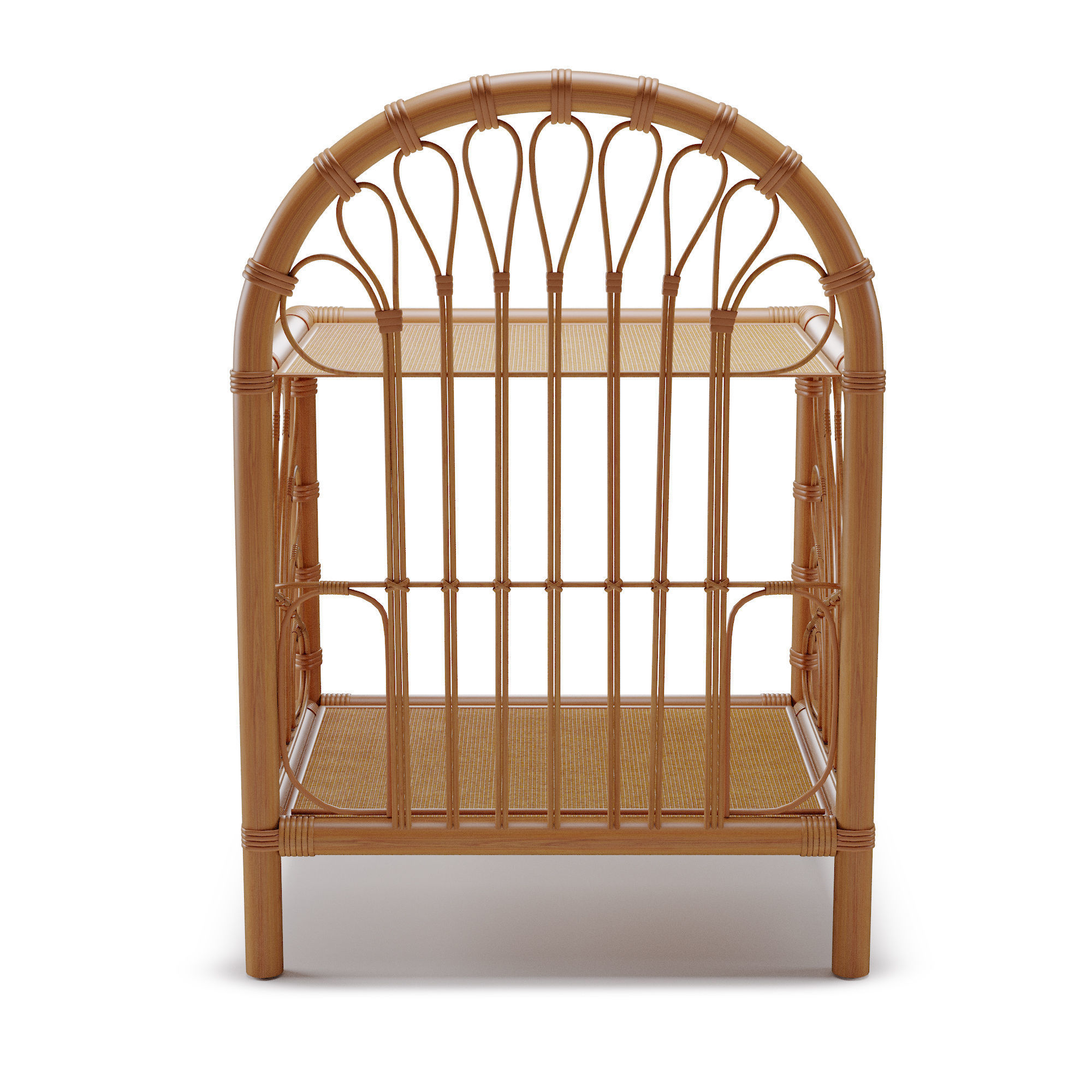 Wicker Bedside Table Low-poly 3D model_2