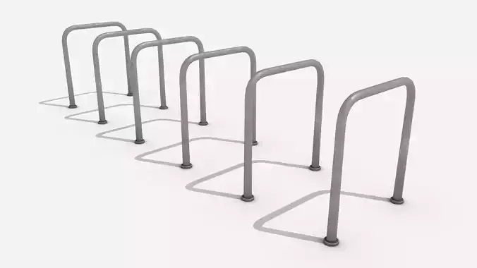 Street Assets - Single Rail Bike Rack 3D model