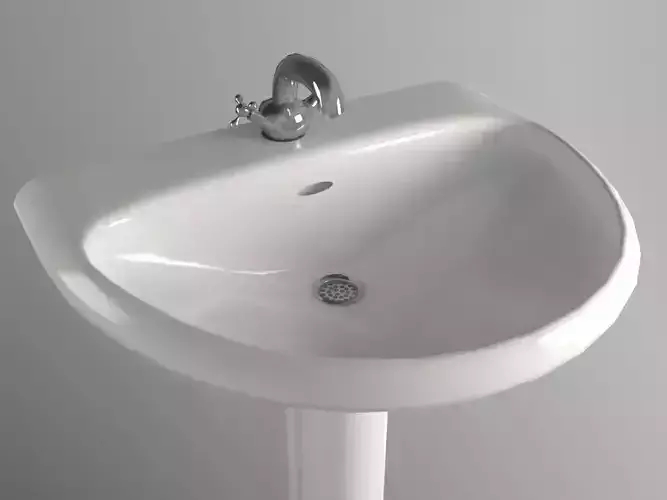 Low-Poly Bathroom Sink Low-poly 3D model