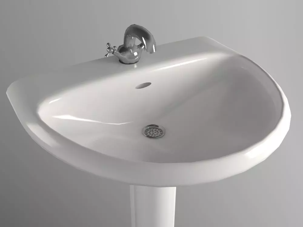 Low-Poly Bathroom Sink Low-poly 3D model_0