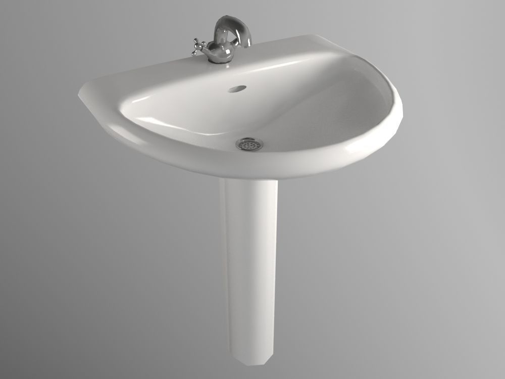 Low-Poly Bathroom Sink Low-poly 3D model_1