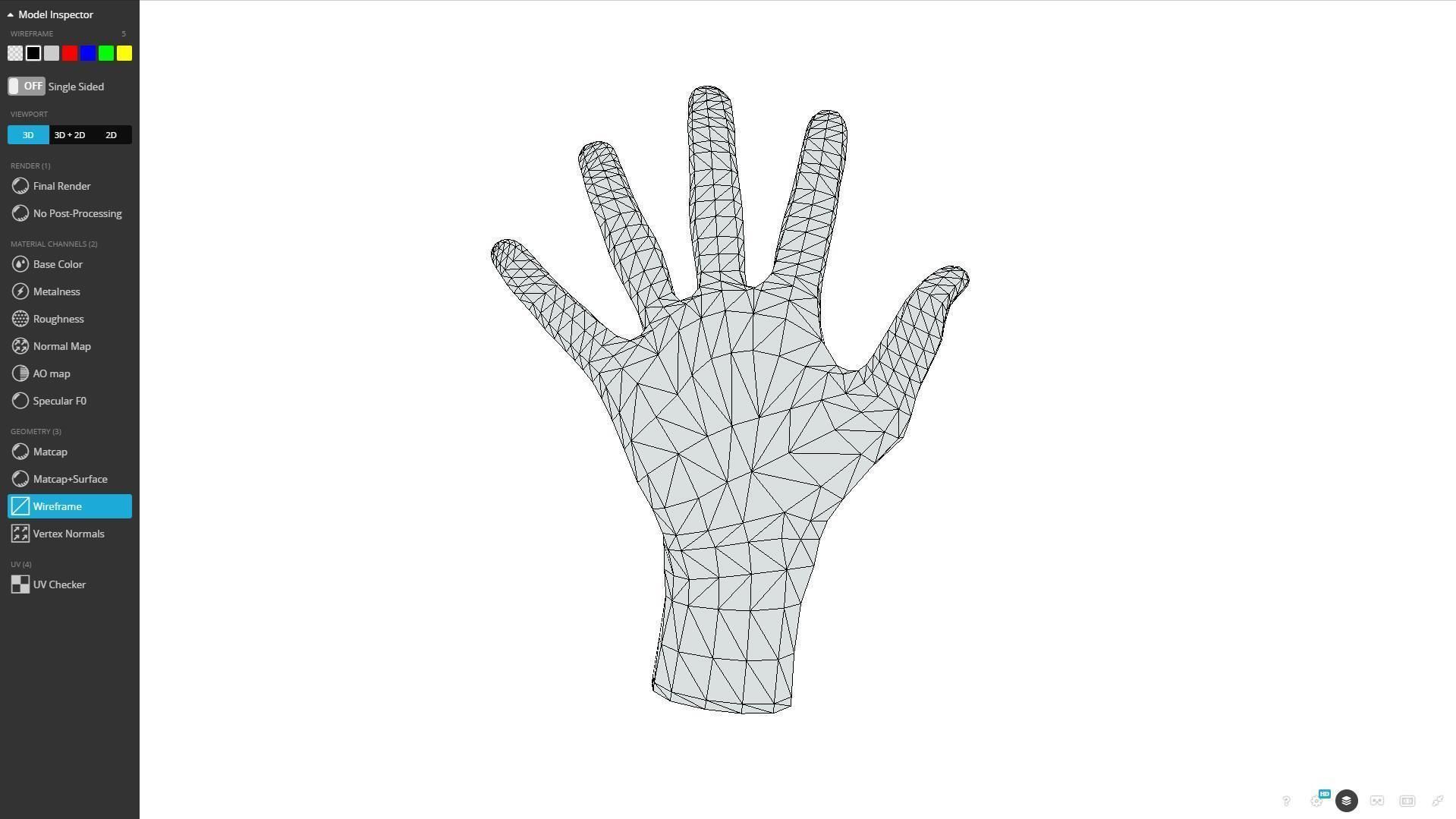 3D scan of the hand Low-poly 3D model_5