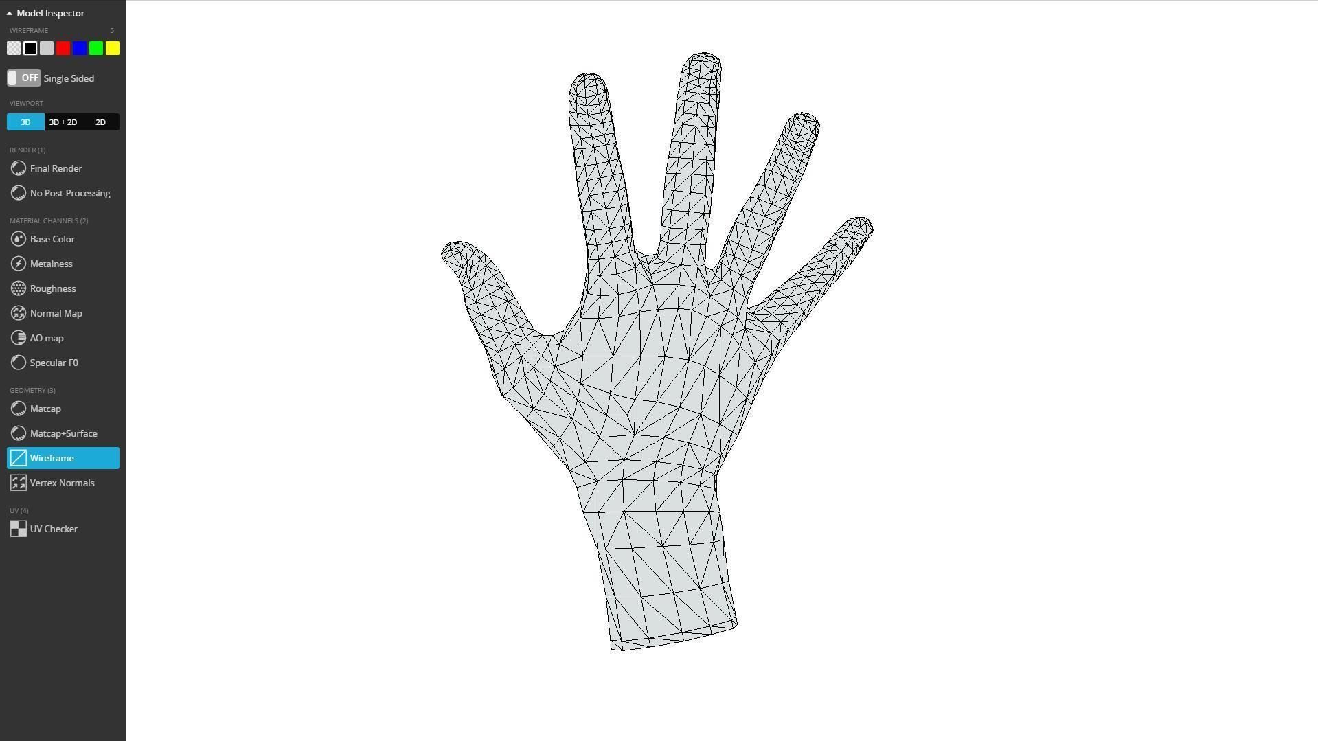 3D scan of the hand Low-poly 3D model_6
