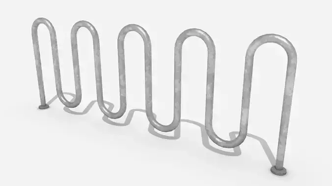 Street Assets - Wave Bike Rack Low-poly 3D model