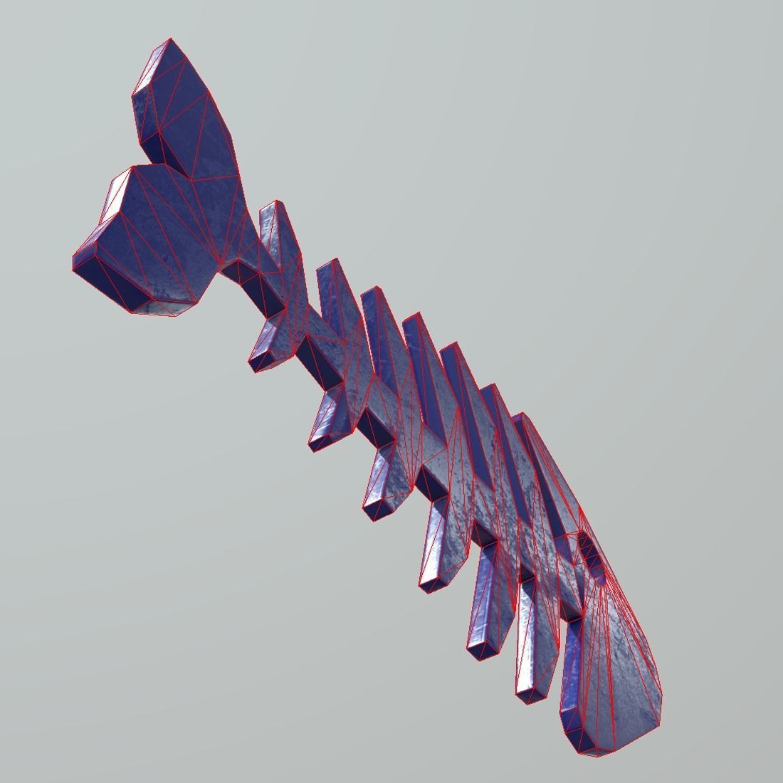 Fishbone 2 fish skeleton Low-poly 3D model_7