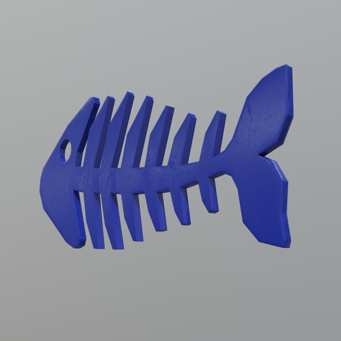 Fishbone 2 fish skeleton Low-poly 3D model_2