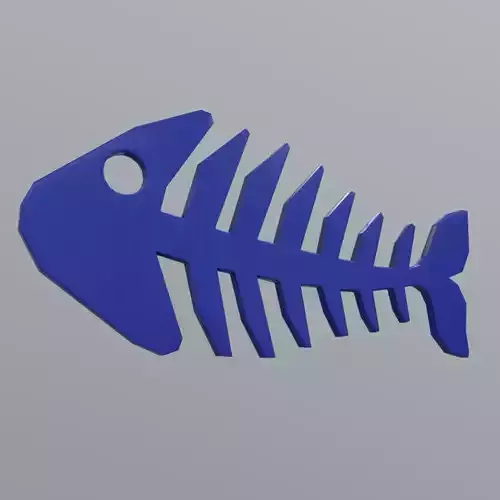 Fishbone 2 fish skeleton Low-poly 3D model