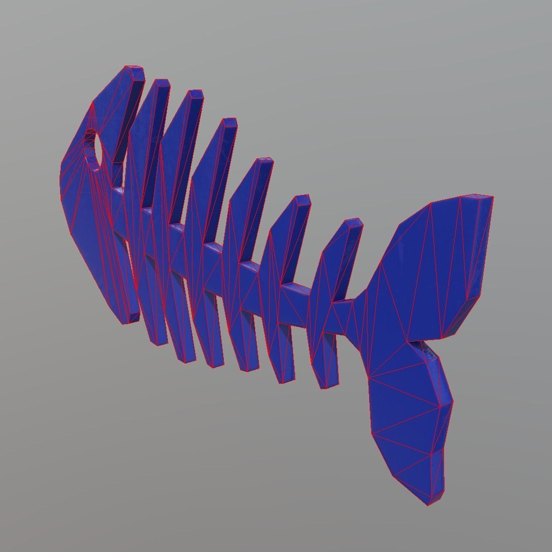 Fishbone 2 fish skeleton Low-poly 3D model_6
