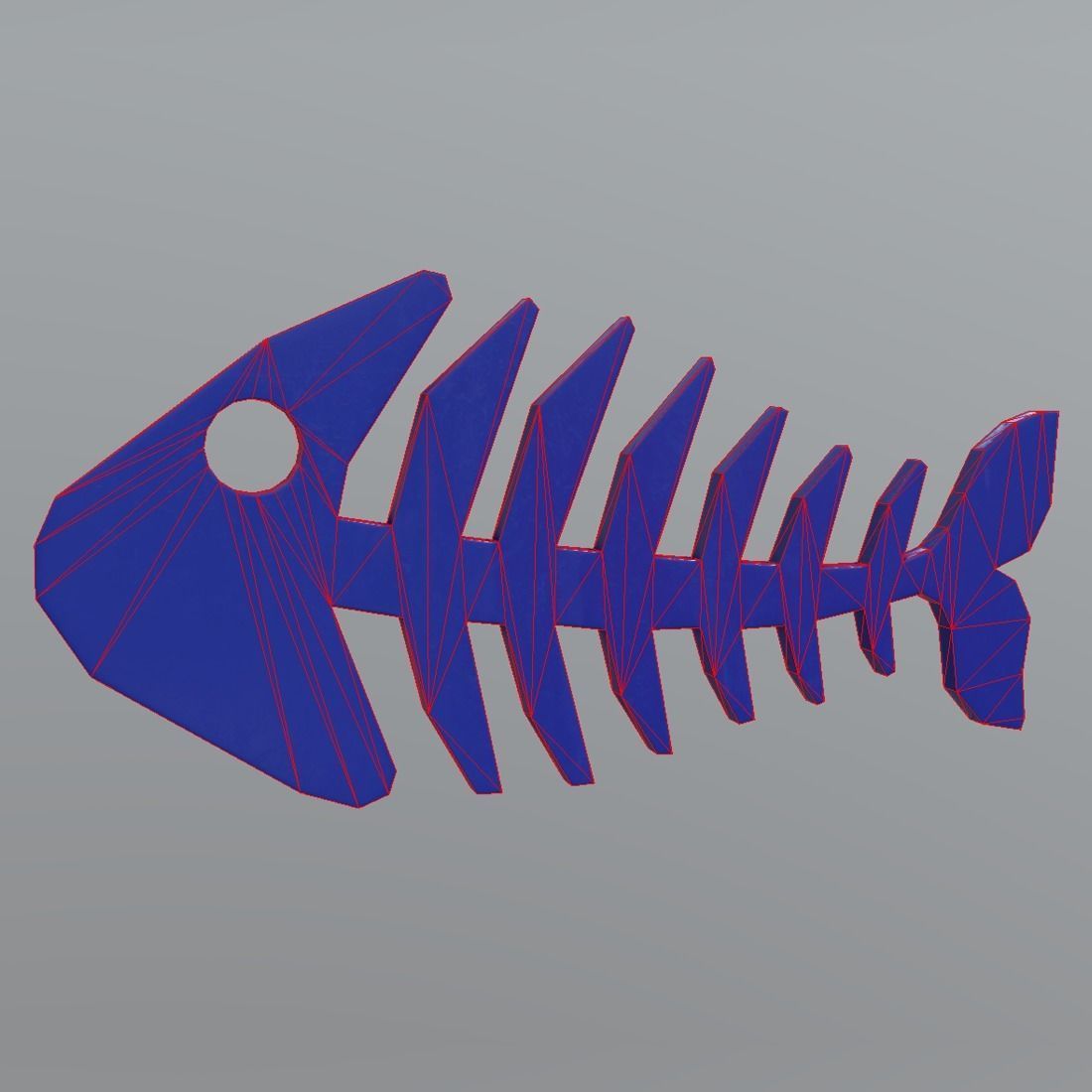 Fishbone 2 fish skeleton Low-poly 3D model_1