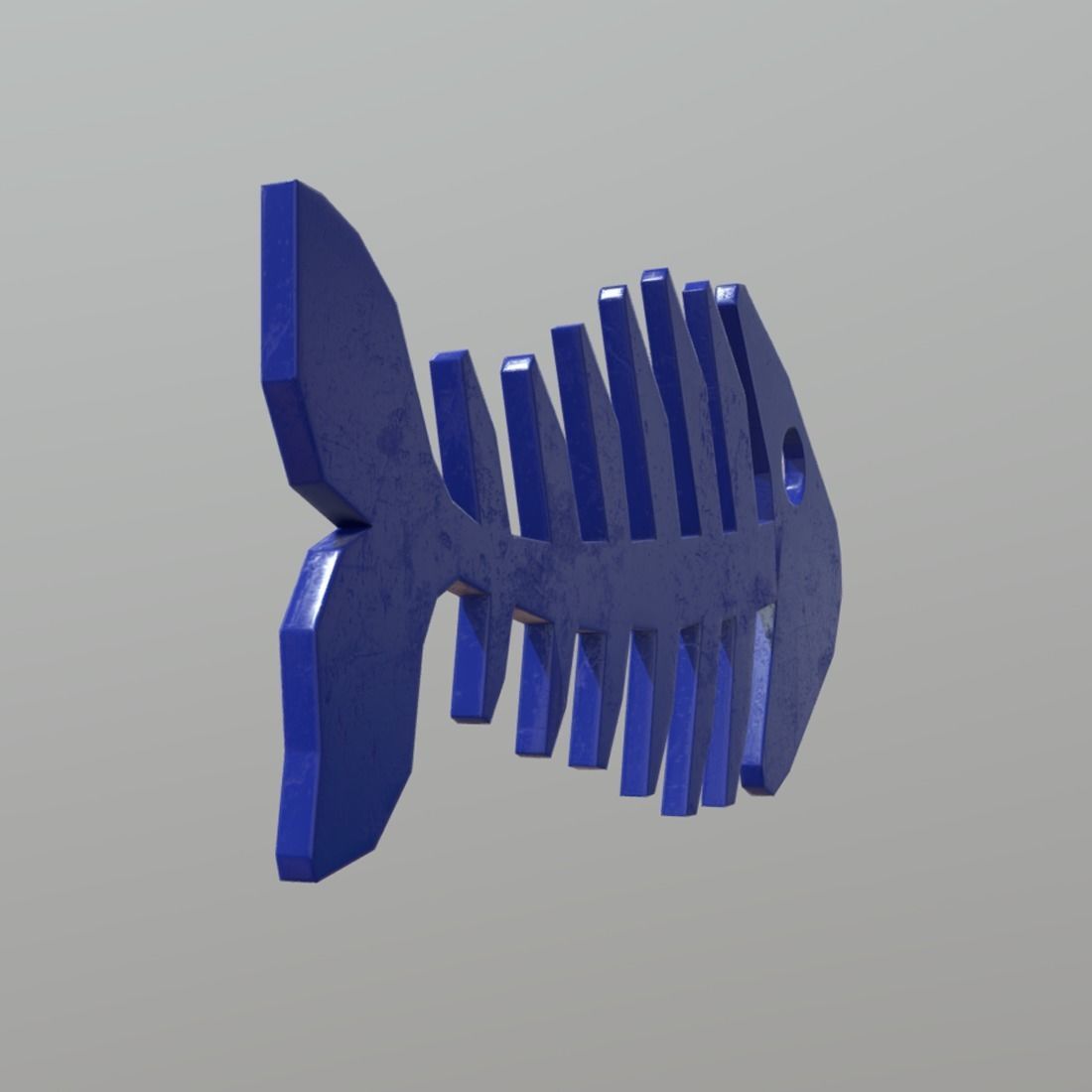 Fishbone 2 fish skeleton Low-poly 3D model_3