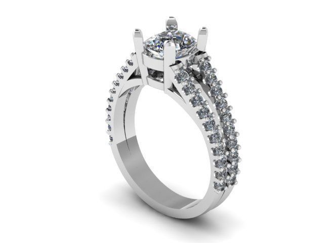 V shank ring  3D print model_3