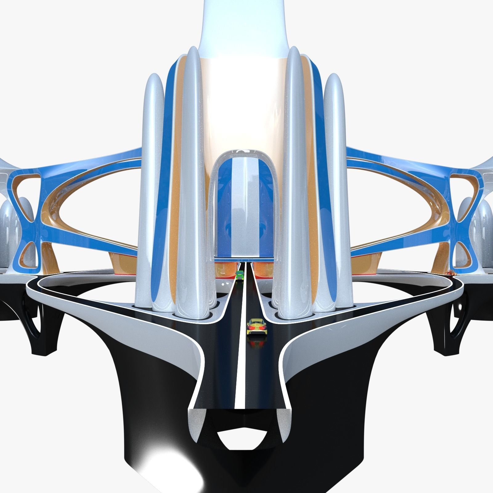 Future city III with cars 3D model_10