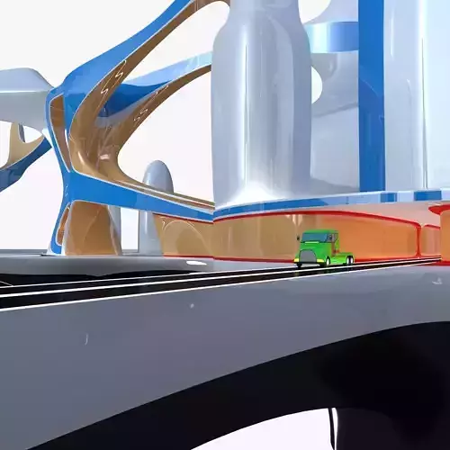 Future city III with cars 3D model