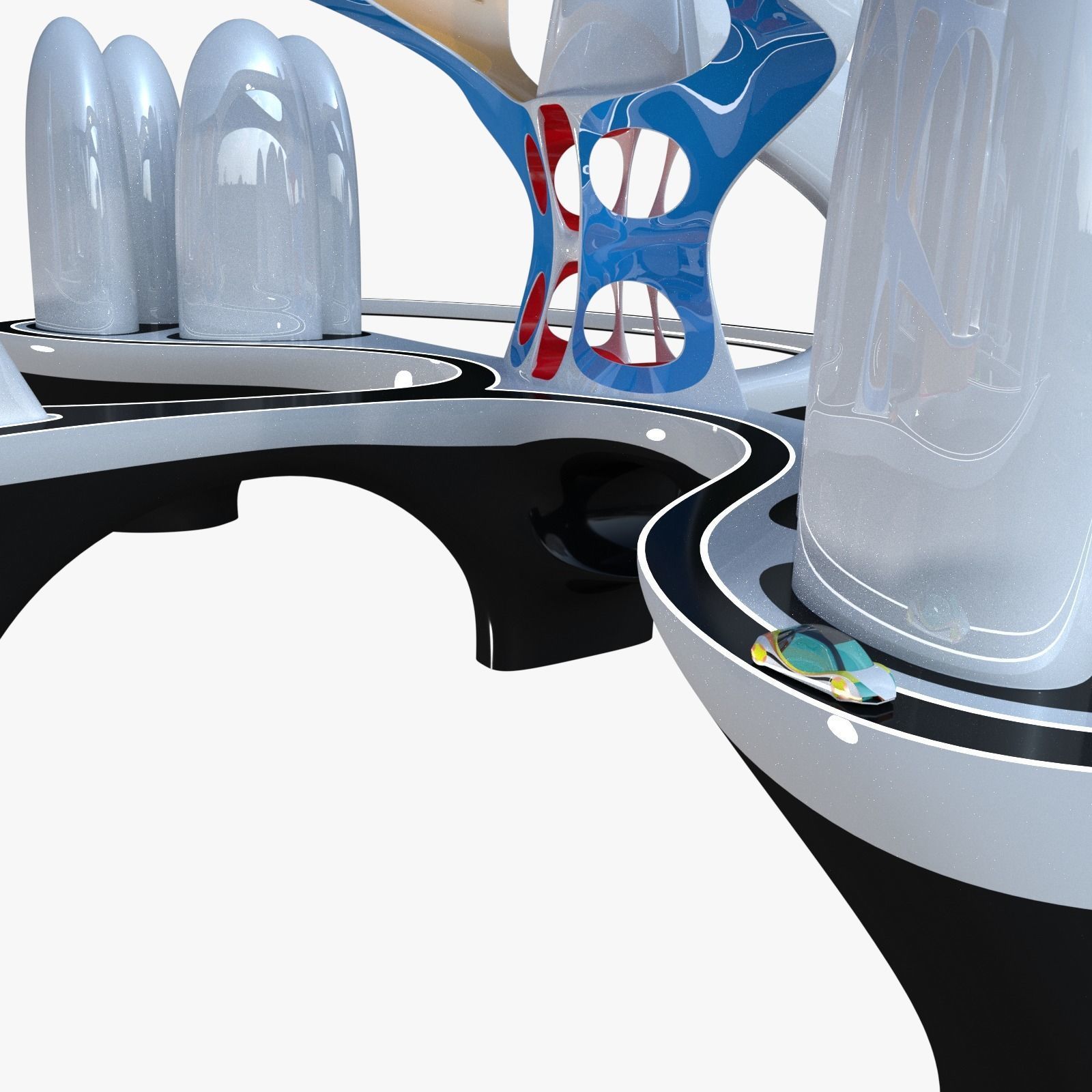 Future city III with cars 3D model_5