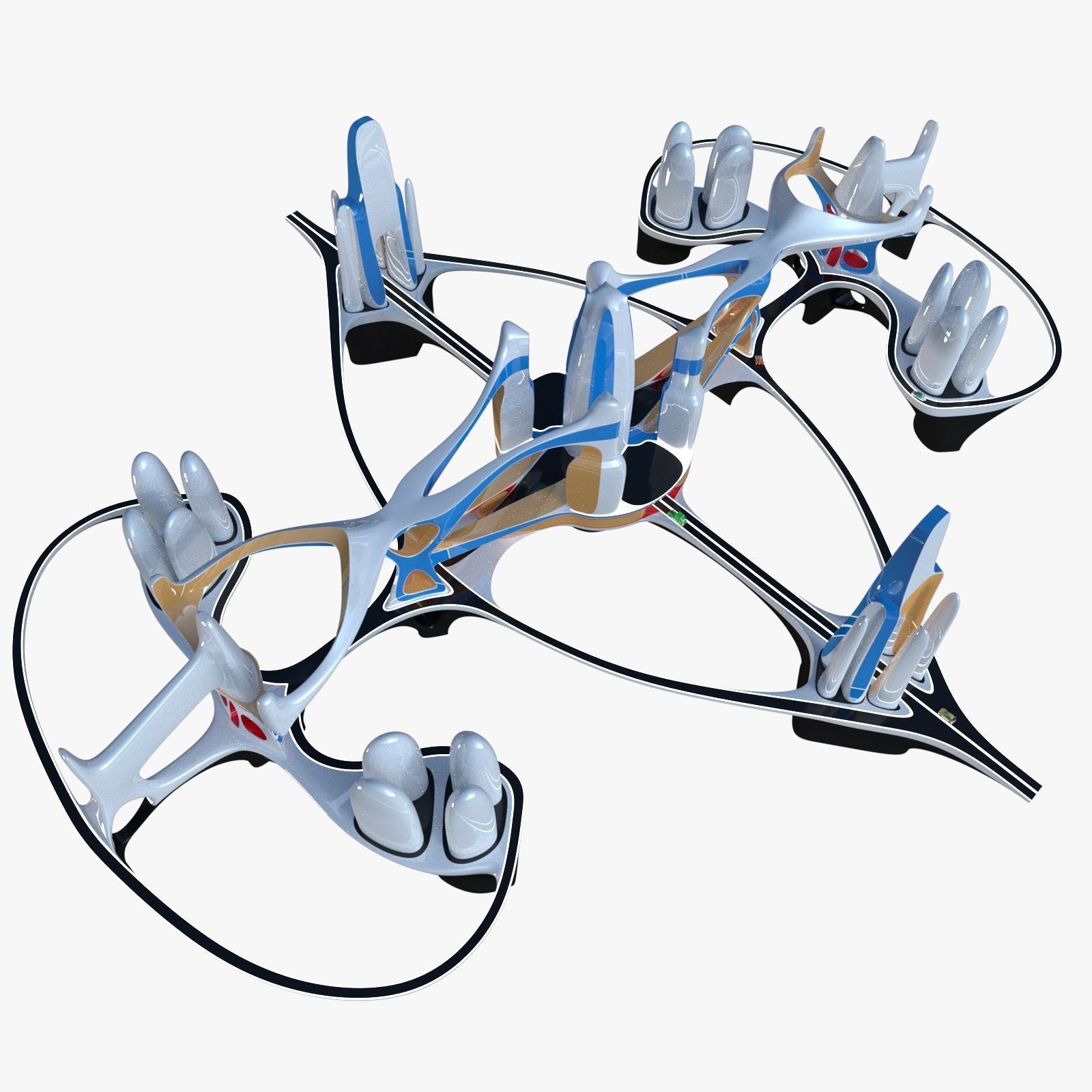 Future city III with cars 3D model_6